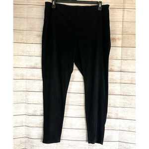 Ruby Ribbon Black Faux Moleskin Stretch Crop Leggings 3XL